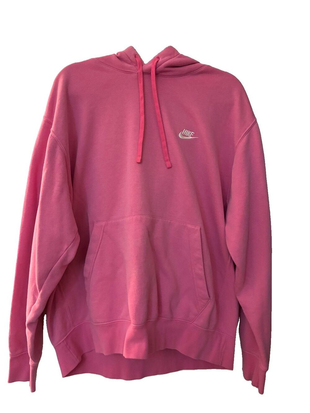 Nike Sportswear Club Fleece Hoodie Mens XL Pink Pullover Sweatshirt BV2654-684